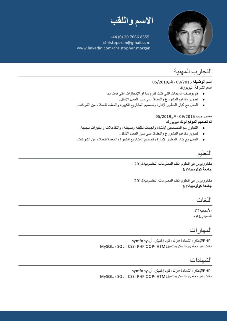 كيفية كتابة Cv 4065